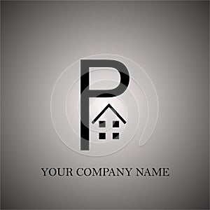 P House, home, real estate logo letter.House home logo, real estate logotype, architecture symbol. home icon symbol illustration.