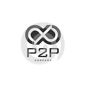 P2P infinity logo design, PP monogram