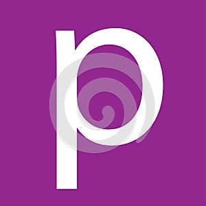p letter on purple background