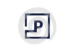 P Letter Square Modern Logo Design Business Concept