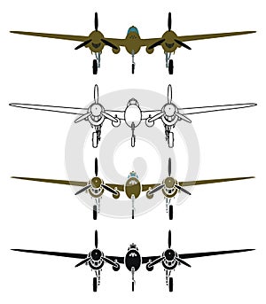 P38 Lightning in front view