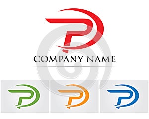 P logo design vector Business corporate lette