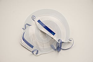 P2 N95 disposable respirator mask suitable to protect from bushfire smoke haze particles PM2.5, coronavirus, COVID-19 photo