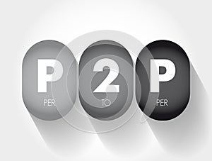 P2P Peer-to-peer networking - distributed application architecture that partitions tasks or workloads between peers, acronym text