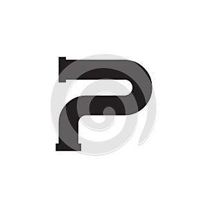P pipe letter logo design vector