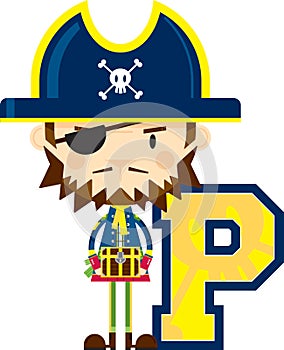 P is for Pirate Educational Illustration