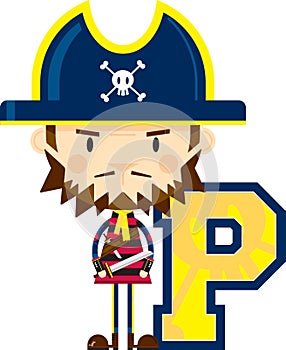 P is for Pirate Educational Illustration