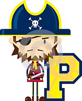 P is for Pirate Educational Illustration