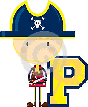 P is for Pirate Educational Illustration