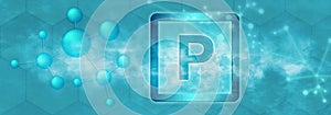 P symbol. Phosphorus chemical element