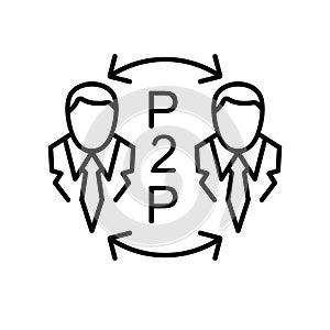 P2P icon. P2P concept. Money exchange and transfer service. Vector.