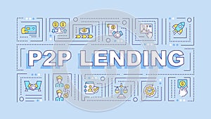 P2P lending blue word concept