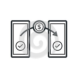 P2P payment method isolated icon