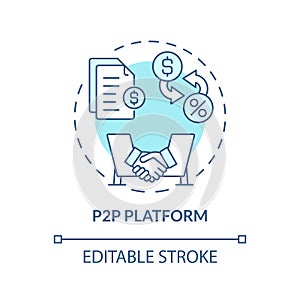 P2P platform soft blue concept icon