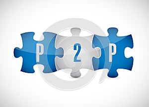 P2p puzzle pieces illustration design