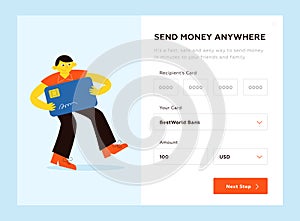 P2p send money web page