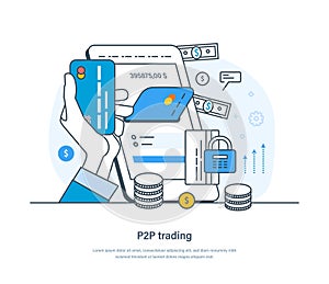 P2P trading, Ñrypto currency exchange bitcoin financial technology
