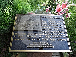 Historical plaque Poole Forge 1786