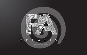 PA P A Letter Logo with Zebra Lines Texture Design Vector.