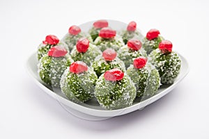 Paan Coconut Laddu is indian sweet made using betel leaves and nariyal