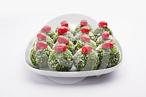 Paan Coconut Laddu is indian sweet made using betel leaves and nariyal