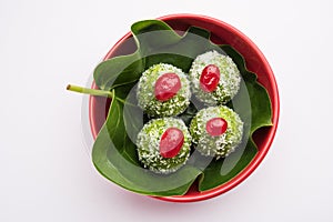 Paan Coconut Laddu is indian sweet made using betel leaves and nariyal