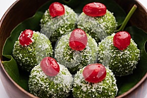 Paan Coconut Laddu is indian sweet made using betel leaves and nariyal