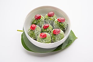 Paan Coconut Laddu is indian sweet made using betel leaves and nariyal