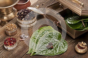 Paan leaf and betel nut