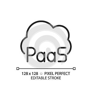 PaaS cloud computing pixel perfect linear icon