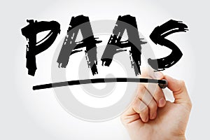 PAAS - Platform as a service acronym with marker, technology concept background photo