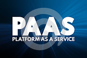 PAAS - Platform as a service acronym, technology concept background