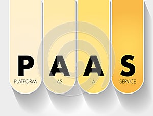 PAAS - Platform as a service acronym, technology concept background