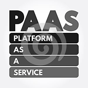 PAAS - Platform as a service acronym, technology concept background