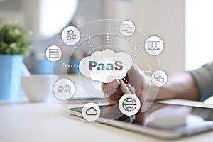 PaaS, Platform as a Service. Internet and networking concept.