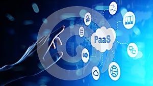 PaaS - Platform as a service, Internet technology and development concept.