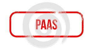 PaaS - red grunge rubber, stamp