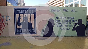 Pablo hasel protest view on a wall