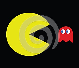 Pac-Man illustration, retro game vector illustration
