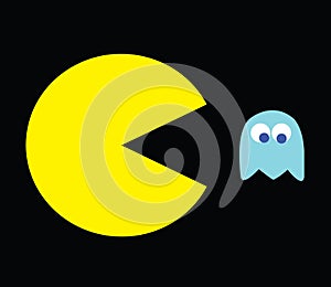 Pac-Man illustration, retro game vector illustration