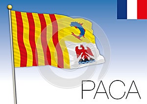PACA regional flag, France, vector illustration