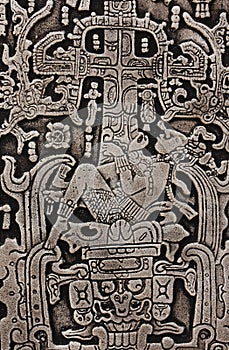 Pacal the Great of Palenque stone carve photo
