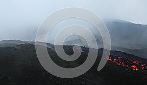 Pacaya lava flow near Antigua, Guatemala photo