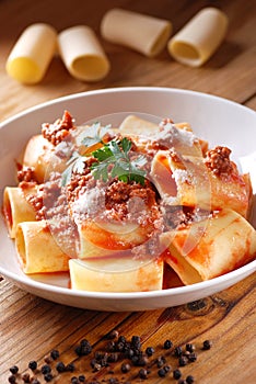 Paccheri Neapolitans with meat sauce