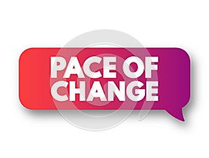 Pace Of Change text message bubble, concept background