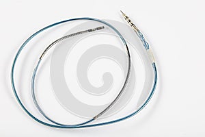 Pacemaker activation cable isolated on white background. Heart battery. Pacemaker cable