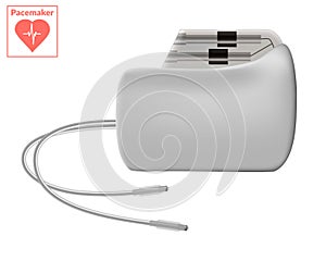 Pacemaker isolated on white background. Cardio concept.