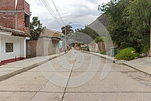 Pachacutec Street in the morning located in Shupluy, Ancash - Peru