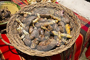 Pachamanca ceremony in Peru. photo
