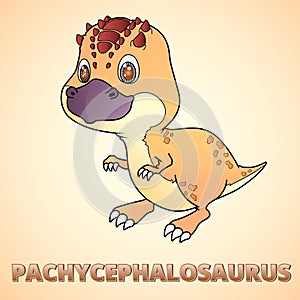 Pachycephalosaurus cartoon style